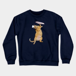 Flippin' Pizza Cat; NO TEXT Crewneck Sweatshirt